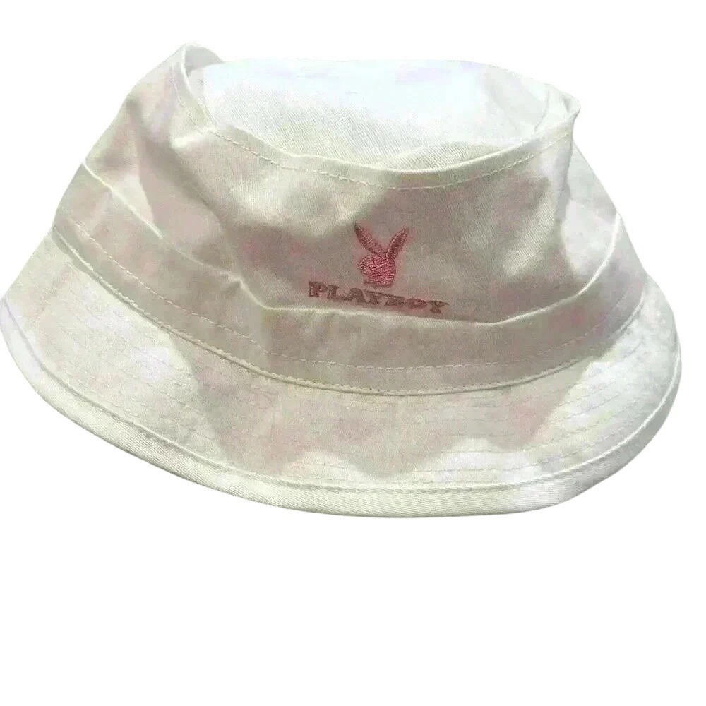 Playboy, white and pink bucket hat